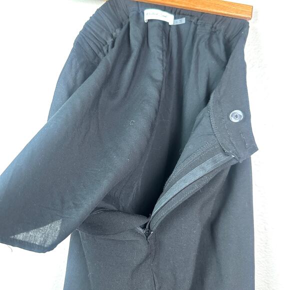 Black Wide Leg Hemp-blend Trousers Size Large - Picture 9 of 14